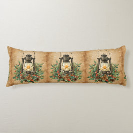 Warm rustic lantern Christmas holly pine winter Seitenschläferkissen