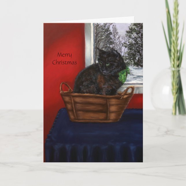 Warm Snowy Christmas Feiertagskarte (Vorderseite)