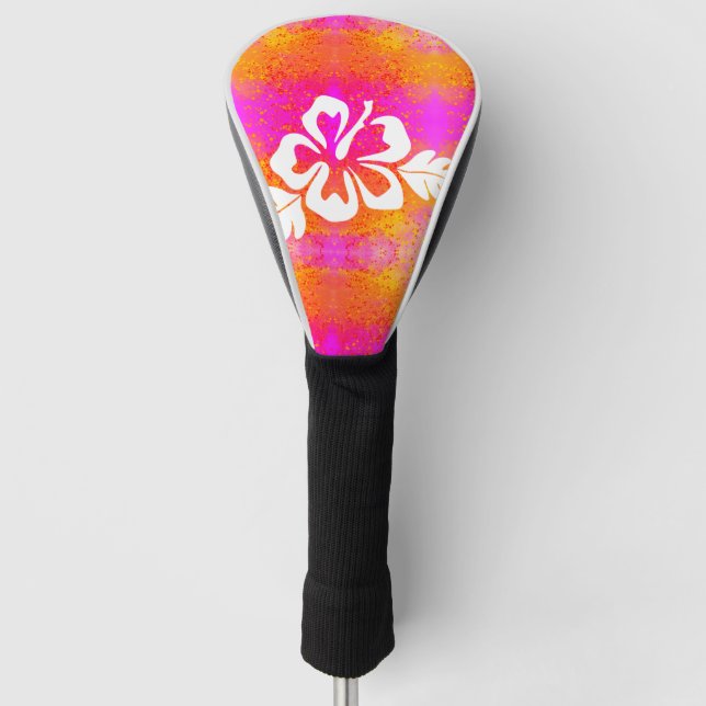 Warm Sonniger Abstrakter Hibiskus   Golf Headcover (Vorderseite)