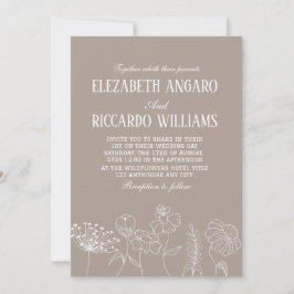 Warm Taupe Beige Terrakotta auf der Wildblume Einladung