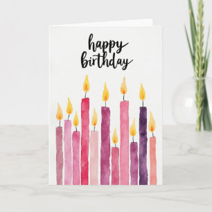 Warm-Töne-Birthday-Candle-Karte Karte