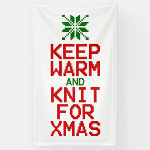 Warm und Strick für Weihnachten behalten Banner