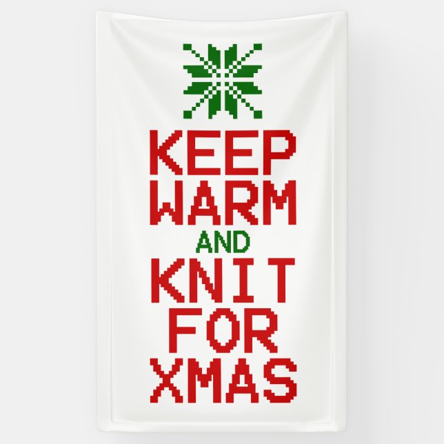 Warm und Strick für Weihnachten behalten Banner (Vertikal)