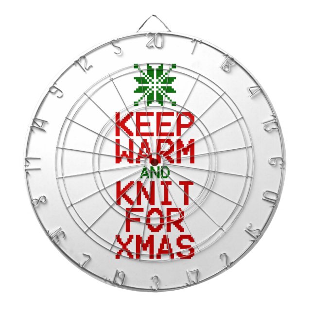 Warm und Strick für Weihnachten behalten Dartscheibe (vorne)