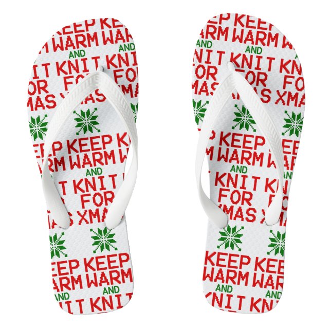Warm und Strick für Weihnachten behalten Flip Flops (Fußbett)