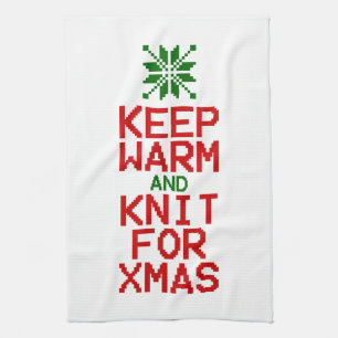 Warm und Strick für Weihnachten behalten Handtuch