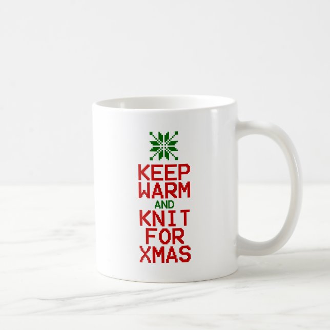 Warm und Strick für Weihnachten behalten Kaffeetasse (Rechts)