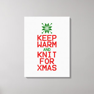 Warm und Strick für Weihnachten behalten Leinwanddruck