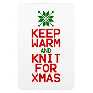Warm und Strick für Weihnachten behalten Magnet