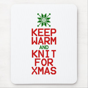Warm und Strick für Weihnachten behalten Mousepad