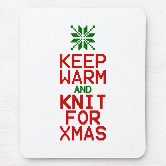 Warm und Strick für Weihnachten behalten Mousepad (Vorne)