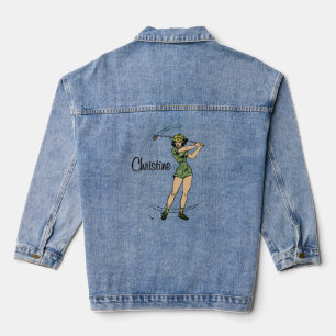 Warm Up zum Golfen Persönliche Lady Golfer Jeansjacke