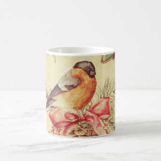 Warm Vintage Bird Pine Holiday Illustration  Kaffeetasse