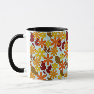 Warm Winter Floral Pattern – Cozy Retro Flower  Tasse