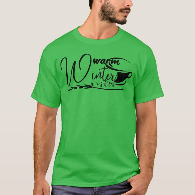 Warm Winter Wishes Quote retro T-Shirt (Vorderseite)