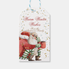 Warm Winter wünscht Weihnachtsgeschenk Tag Matte Geschenkanhänger