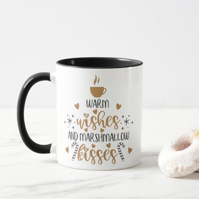 Warm Wishes and Marshmallow Kisses Tasse (Mit Donut)