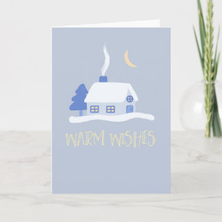 Warm Wishes Happy Holidays Christmas Winter Scene Karte