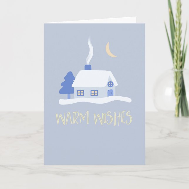 Warm Wishes Happy Holidays Christmas Winter Scene Karte (Vorderseite)
