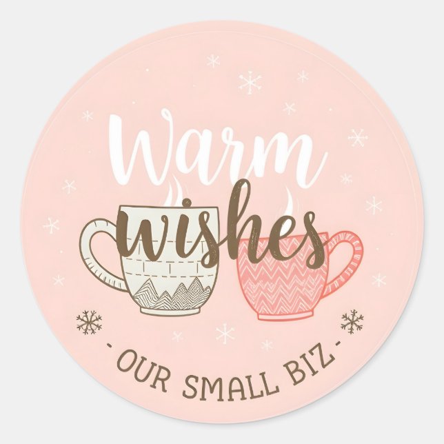 Warm Wishes  Runder Aufkleber (Vorderseite)