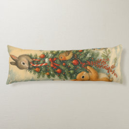 Warm woodland bunny christmas festive winter seitenschläferkissen