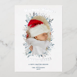 Warm wünscht Baby Kisses Holiday Foto Ankündigung