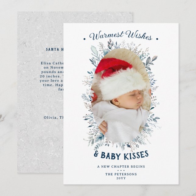 Warm wünscht Baby Kisses Holidays Chic Ankündigung (Vorne/Hinten)