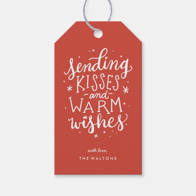 Warm wünscht Holiday Geschenktasten Geschenkanhänger (Vorderseite)