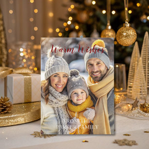 Warm wünscht Red Script Unique Foto Postkarte