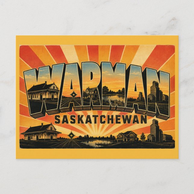 Warman Saskatchewan schnellstwachsende Stadt Postkarte (Vorderseite)