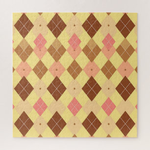 Warmbraun-Rosa-Argyle-Muster