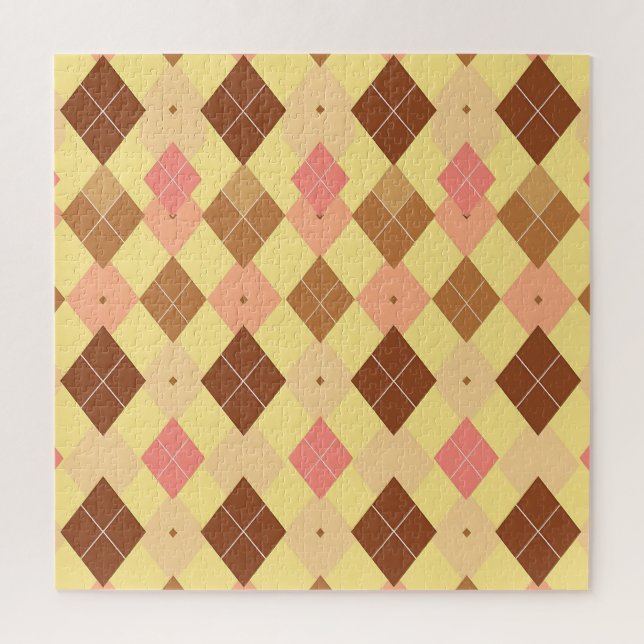 Warmbraun-Rosa-Argyle-Muster (Vertikal)