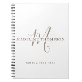 Warmby Beige Mit Monogramm Script Notizblock