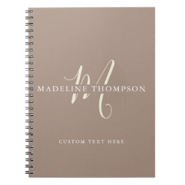 Warmby Beige Mit Monogramm Script Notizblock