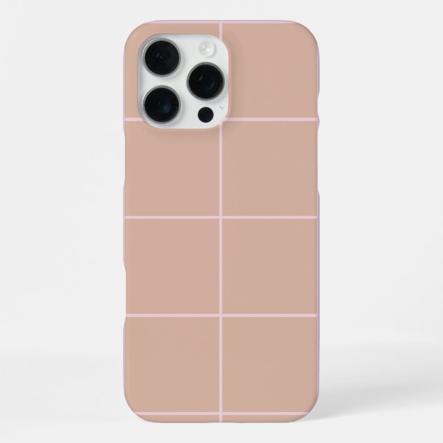 Warme Beige-Gitterstruktur Minimalistisches weiche iPhone 16 Pro Max Hülle (Rückseite)