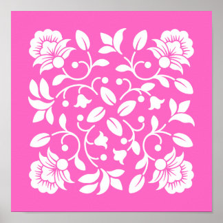 Warme Blume in Rosa und Weiß Poster