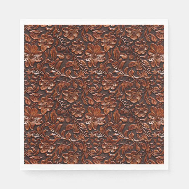 Warme braune Blume Serviette (Vorderseite)