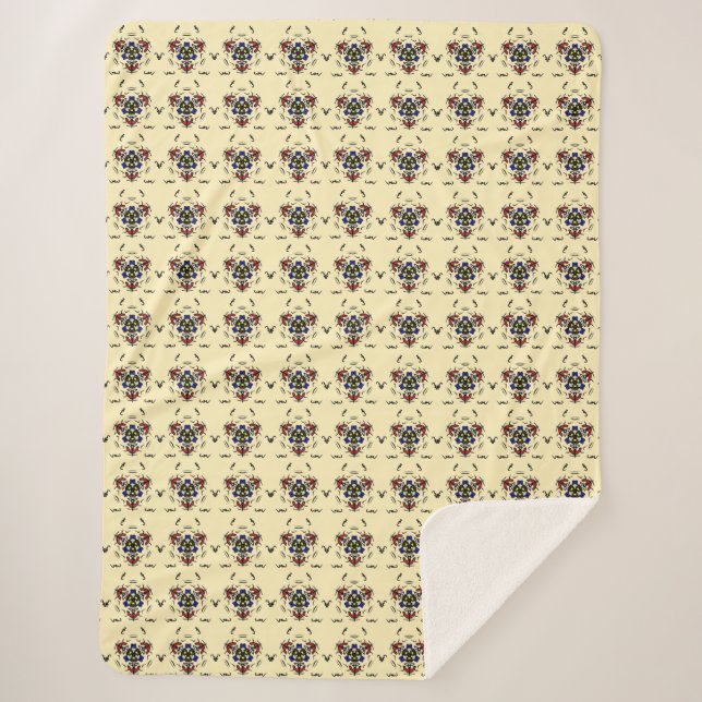 "Warme Creme-Mandala" Sherpadecke (Vorderseite)