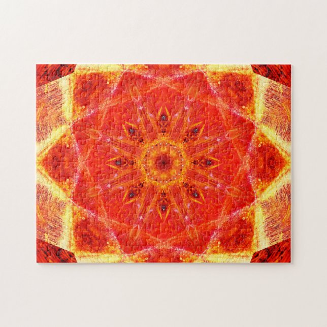 Warme der Farbe| entspannende Mandala Stern-Form-| (Horizontal)