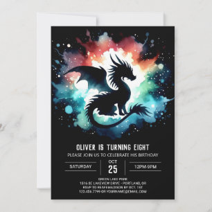 Warme Dragon Birthday Digital Einladung