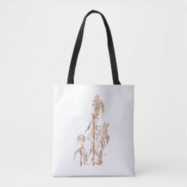 Warme elegante botanische Tintenkunst Tasche