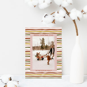 Warme Erde Tones Hand Drawn Boho Foto Weihnachten