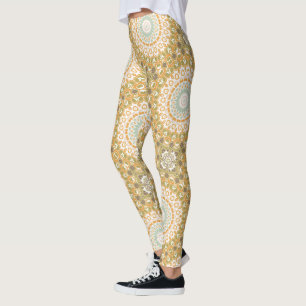 Warme erdige Mandala-Abstract-Design Leggings