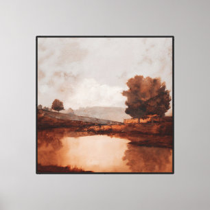 Warme Erdtöne Abstrakte Surreal Landschaft Wandkun Leinwanddruck