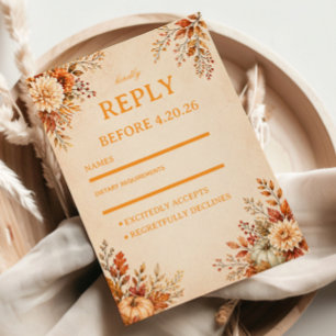 Warme Ernte Blumen RSVP Karte