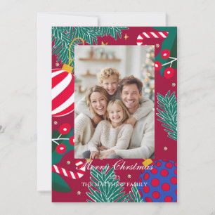 Warme Familie Frohe Weihnachtskarte Einladung