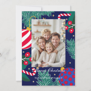 Warme Familie Frohe Weihnachtskarte Einladung