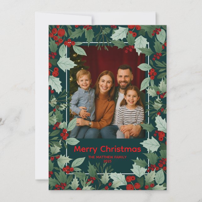Warme Familie Frohe Weihnachtskarte Einladung (Vorderseite)