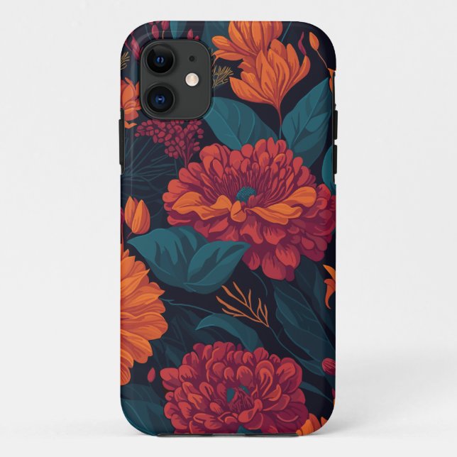 Warme Farben Blumendesign Case-Mate iPhone Hülle (Rückseite)