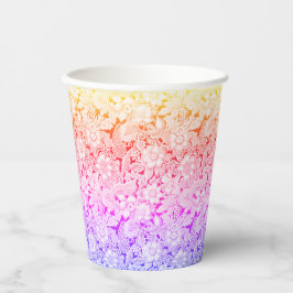 Warme Farben des Rainbow Vintage Wedding Spitzen Pappbecher